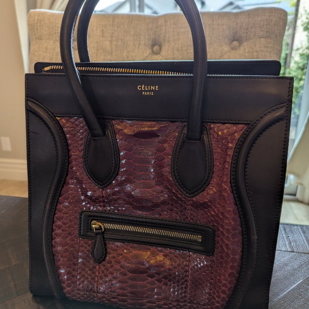 Red Snakeskin Mini Luggage Red (Authentic Pre-Loved)